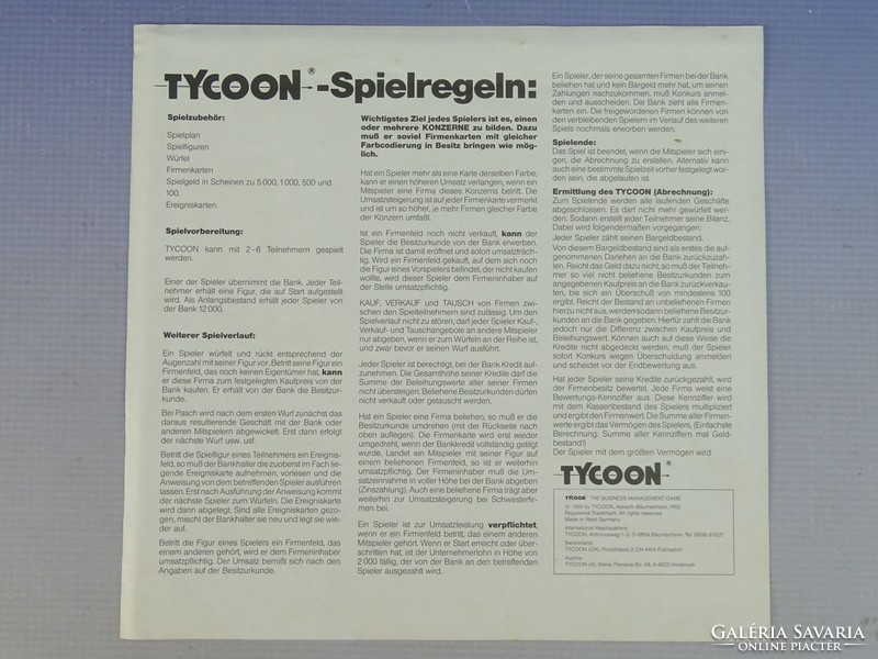 0G258 Retro TYCOON társasjáték