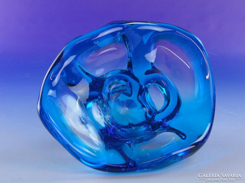 0F553 Régi művészi üveg asztali kínáló tál