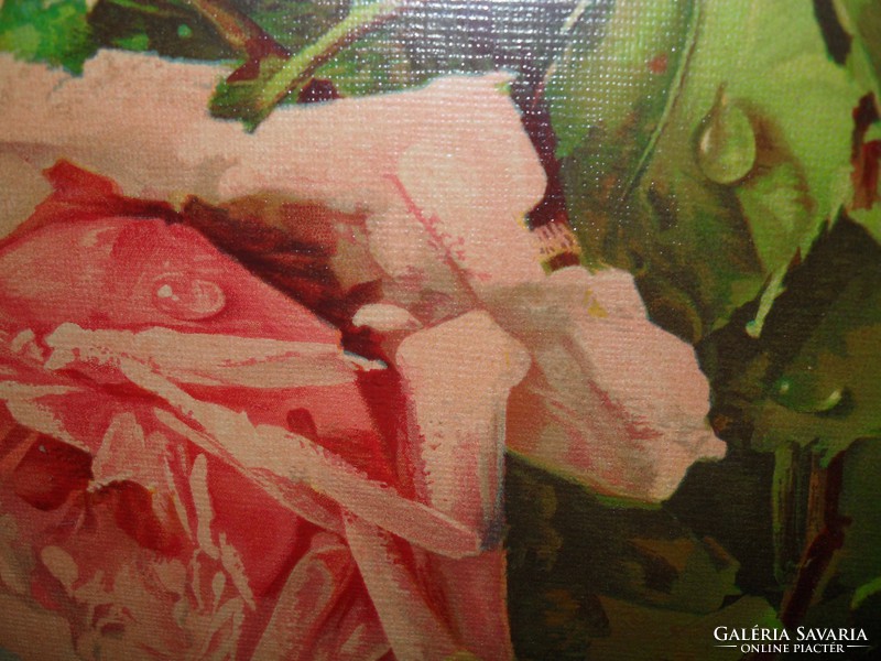 Rose picture - painted on wood -