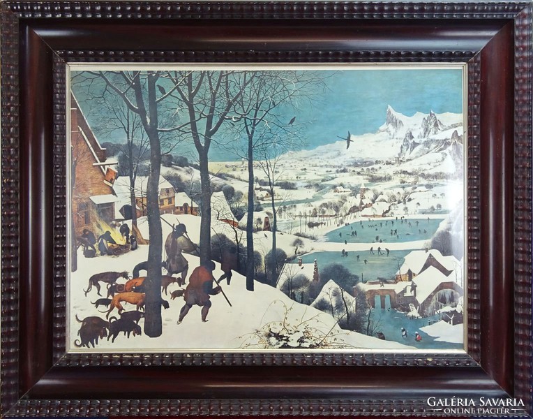 0H033 Régi Brueghel vadászok a hóban 77 x 97 cm