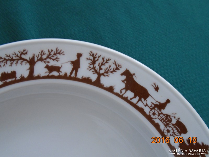 Lucerne (Switzerland) plate with a series of silhouette pictures of alpine life