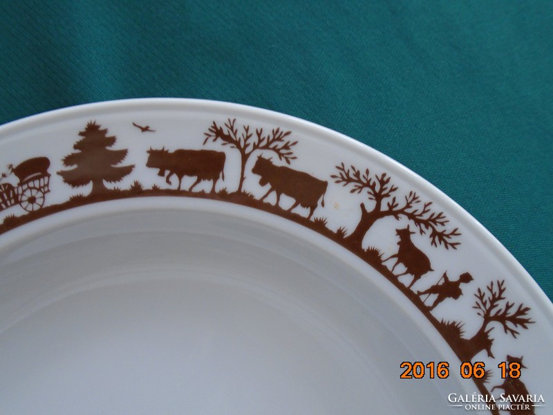Lucerne (Switzerland) plate with a series of silhouette pictures of alpine life