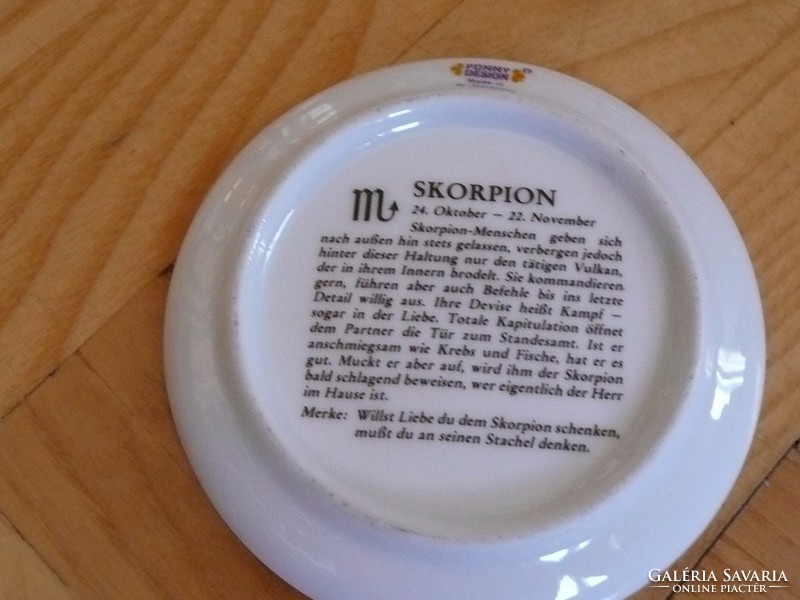 FUNNY DESIGN porcelán tál skorpió, Funny Design W Germany