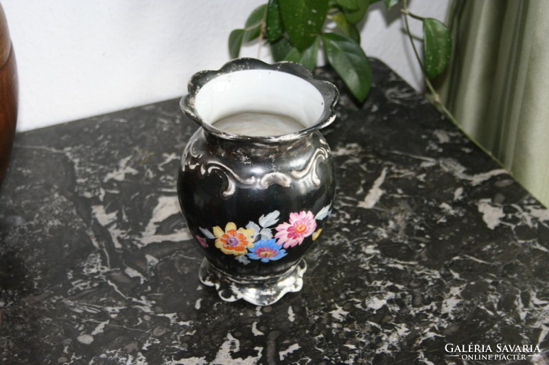 Bavaria antique silver glazed hand painted vase