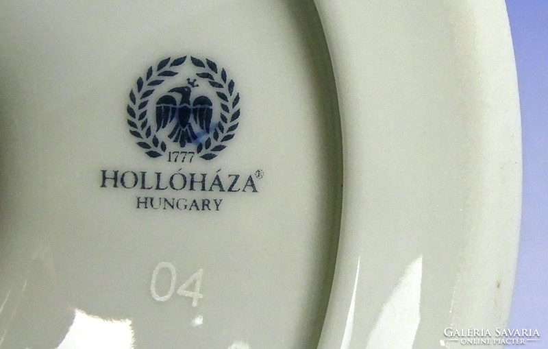 0H185 Hollóházi porcelán Pompadour gyertyatartó