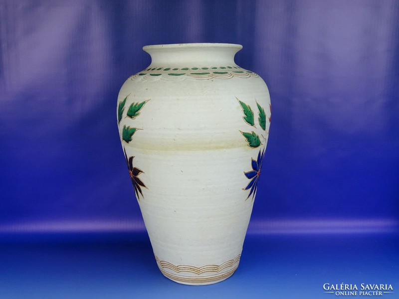 0H346 Nagyméretű virágos kerámia váza 39 cm