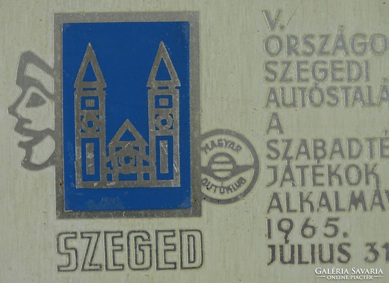 0H065 Szegedi országos autóstalálkozó plakett 1965