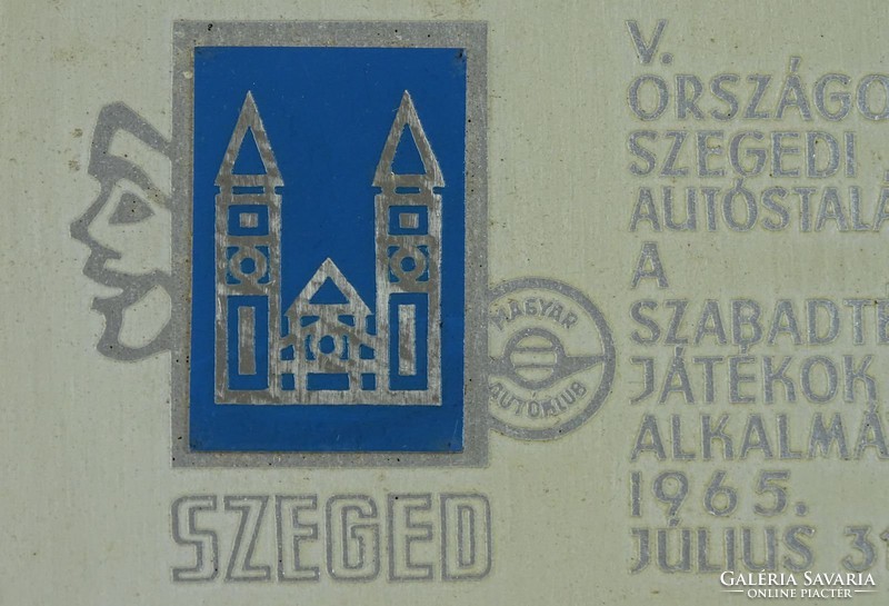 0H066 Szegedi országos autóstalálkozó plakett 1965