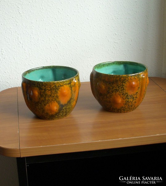 Pair of glazed sword pots
