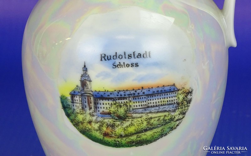 0H358 Jelzett irizáló porcelán váza RUDOLFSTADT
