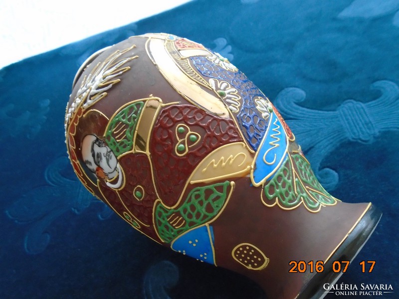 Plastic antique satsuma moriage vase with plastic dragon head