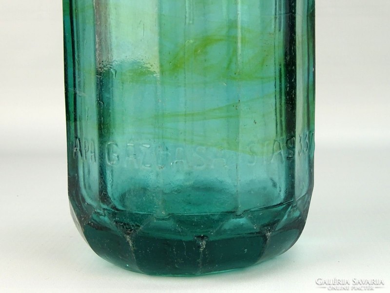 0G804 Régi zöld szódásüveg MISKOLCZ 1932