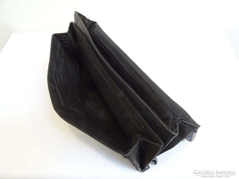 0H451 Retro fekete műbőr női táska laptáska