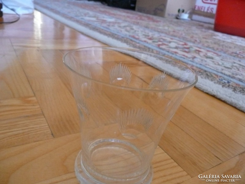 Régi csiszolt  üveg pohár
