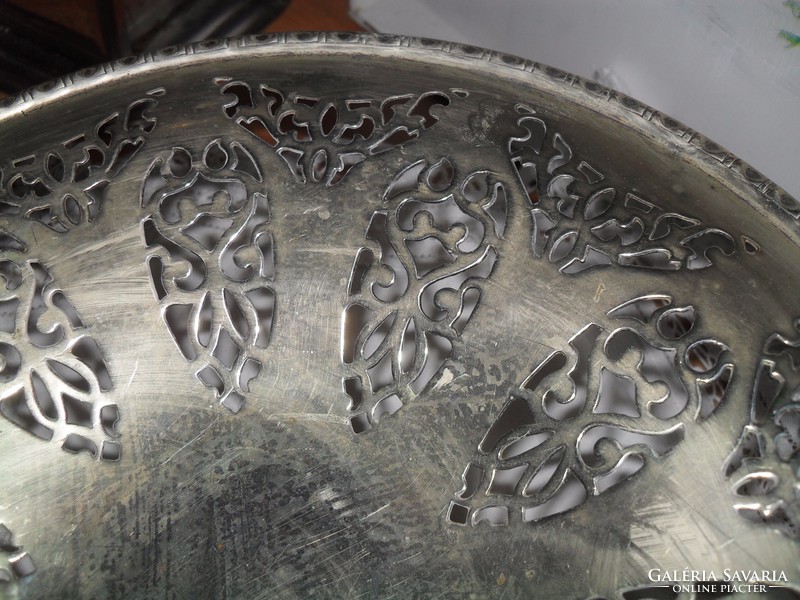 Silver-plated alpaca - with lace pattern - fruit bowl