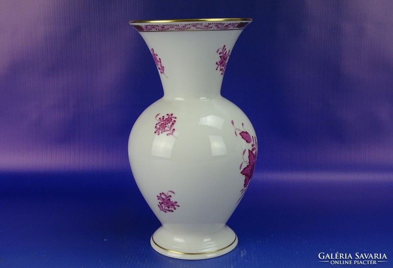 0H769 Lila Apponyi virágos herendi porcelán váza