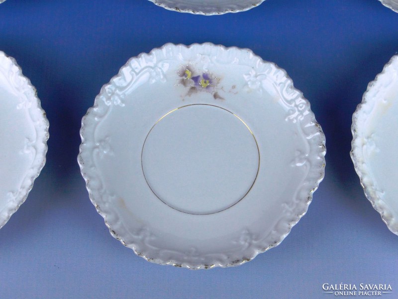 0H487 Régi díszes porcelán tányér készlet 6 darab