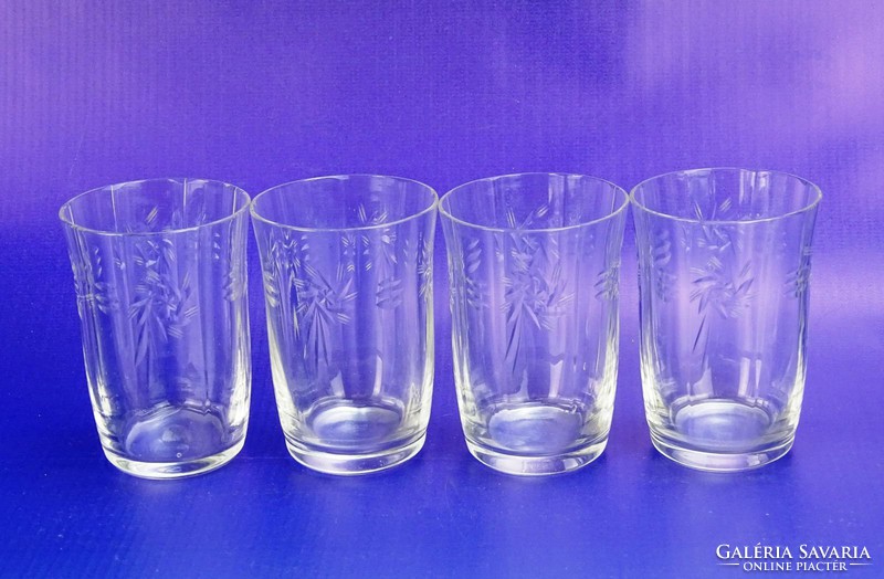 0H582 Régi csiszoltüveg pohár készlet 4 darab