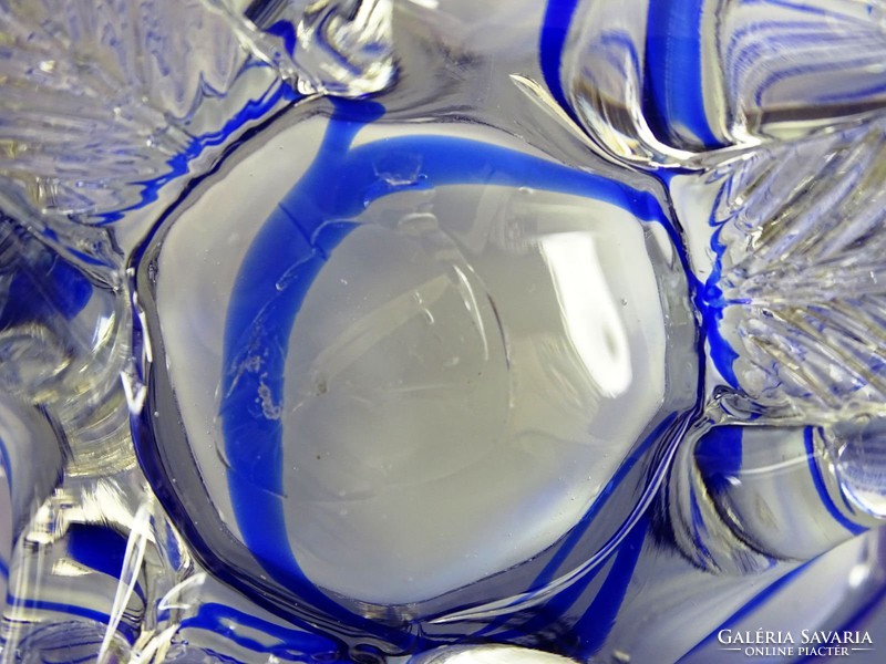 0H974 Muránói jellegű üvegkosár váza hibátlan