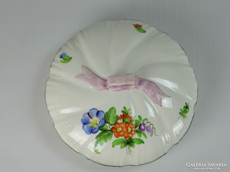 0I266 Hatalmas herendi porcelán szalagos bonbonier