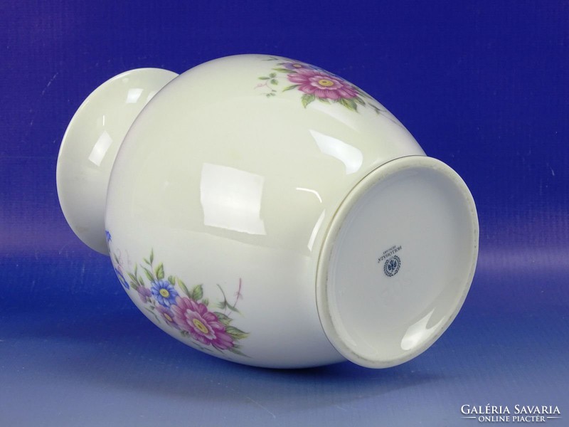 0I063 Virág mintás hollóházi porcelán váza
