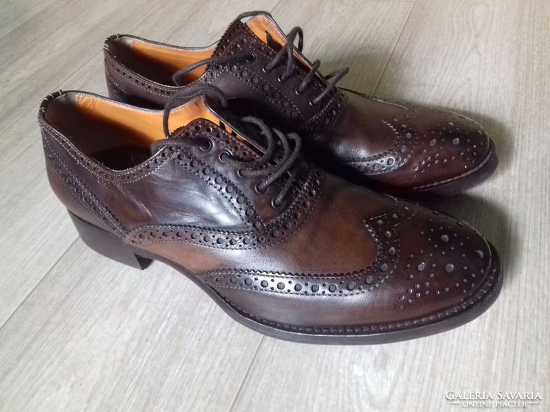 Luxury vintage men's leather shoes francesco benigno shoes / italy handmade, genuine leather masterpiece