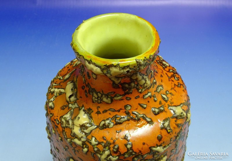 0I618 Retro TÓFEJ iparművészeti kerámia váza 21 cm