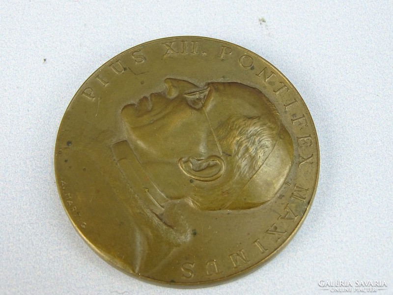 0H227 Jelzett bécsi bronz vatikáni emlékplakett