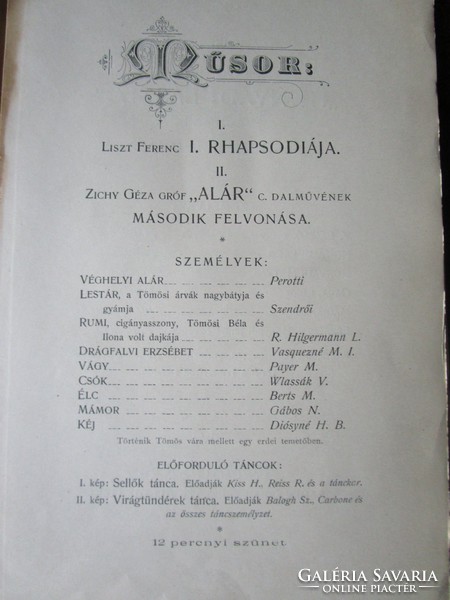 Hungarian Royal Opera House program booklet 1897 opera embossed Hungarian holy crown coat of arms angel -os
