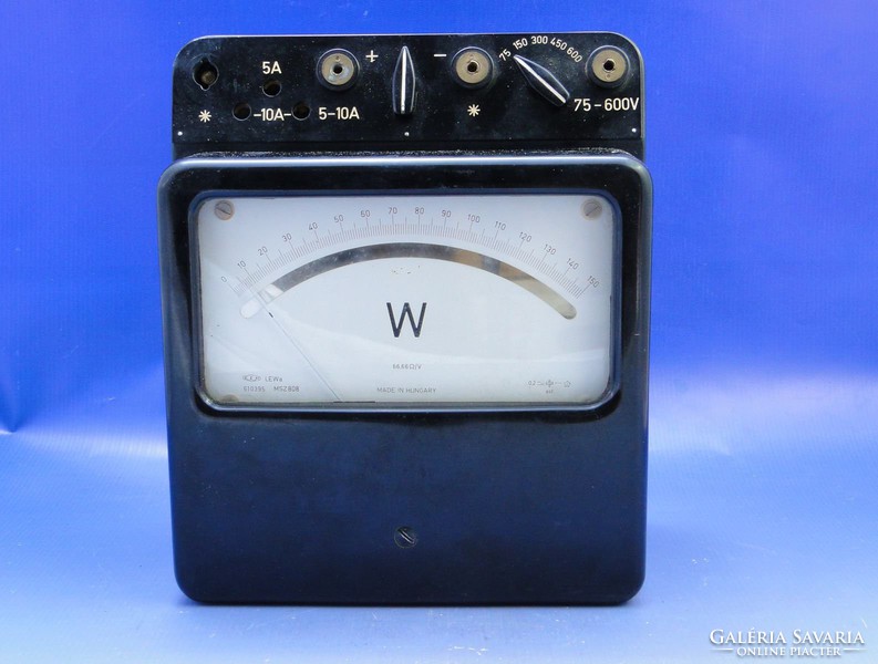 0B689 Antik bakelitházas wattmérő műszer