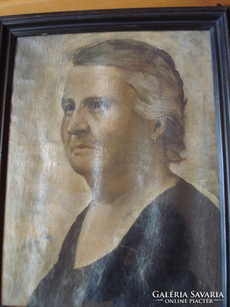 Régi olaj-vászon női portré