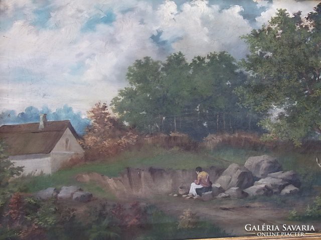 Antik,1912  Schilling Zs.1891 Nyár c.festmény o.,v.,jjl+eredeti keret