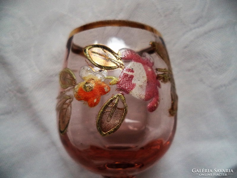 Kézzel festett antik likőrös pohár