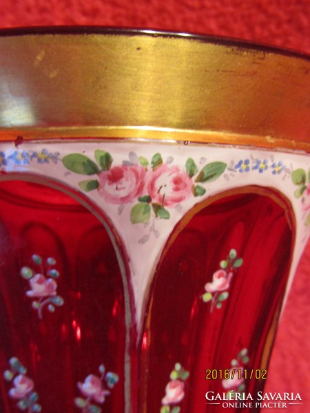 Antique Biedermeier ruby decorative glass