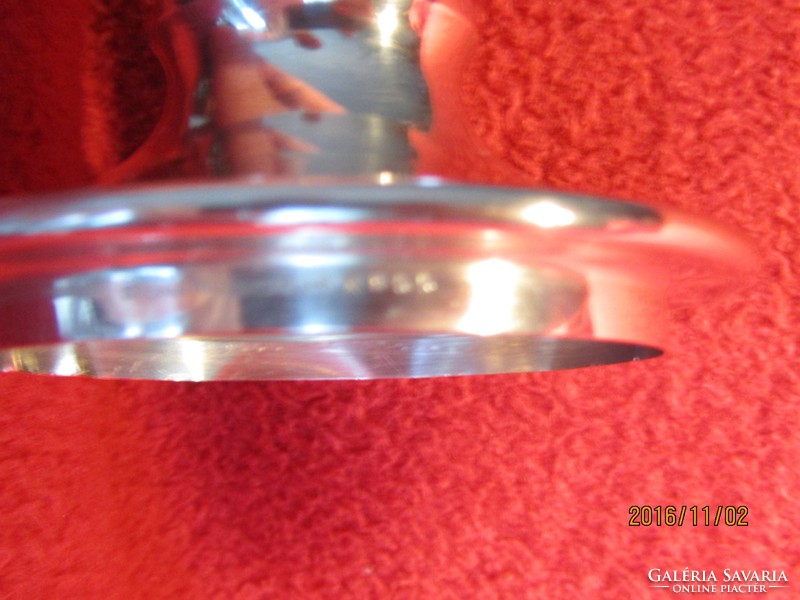 Antique ruby ​​silver jewelry holder with silver lid
