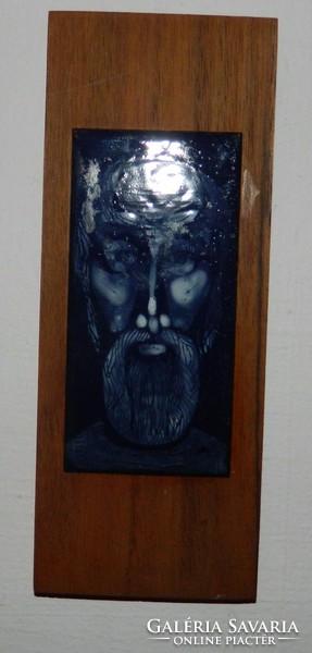Portré -  tűzzománc falikép