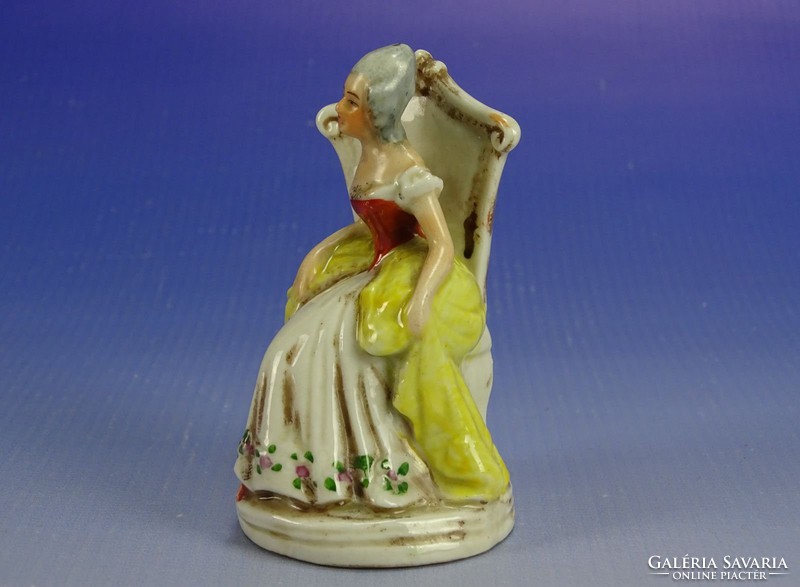 0I889 Régi barokk porcelán úrhölgy márkinő figura