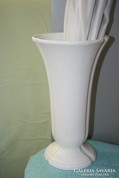 Large earthenware Art Nouveau umbrella stand or floor vase (marked