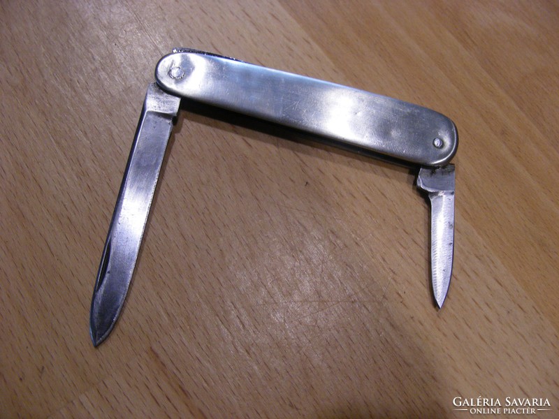 A knife with a metal handle