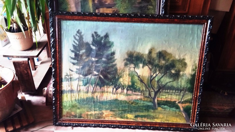 Giant painting in an antique frame 108 x 83 cm