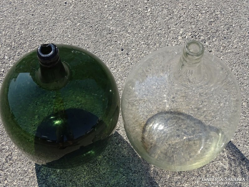 0I949 Régi boros demizson üveg palack 2db 20 L