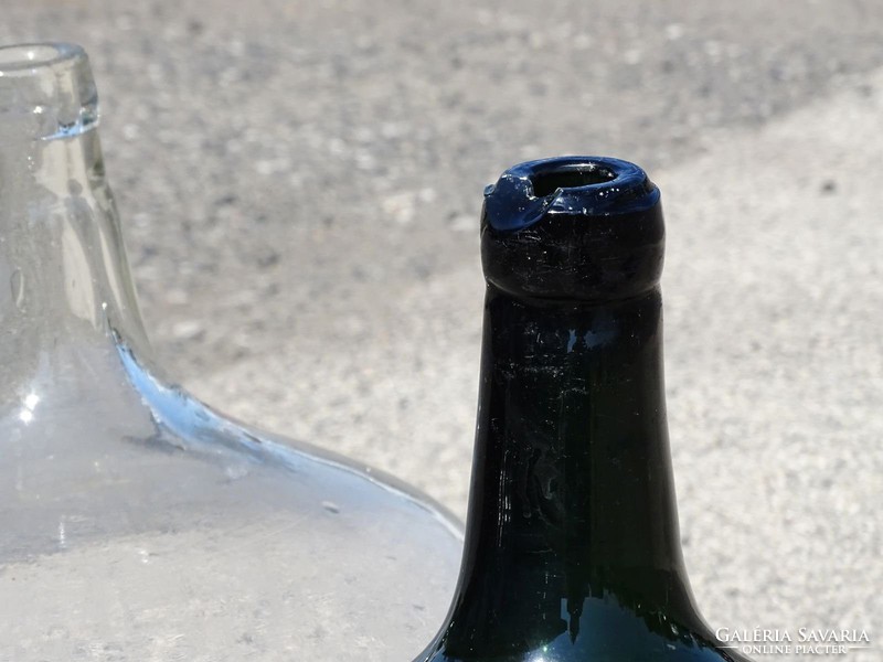 0I949 Régi boros demizson üveg palack 2db 20 L