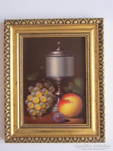 Little endre/ ender/; still life goblet; 24 cm x 18 cm, oil, wood