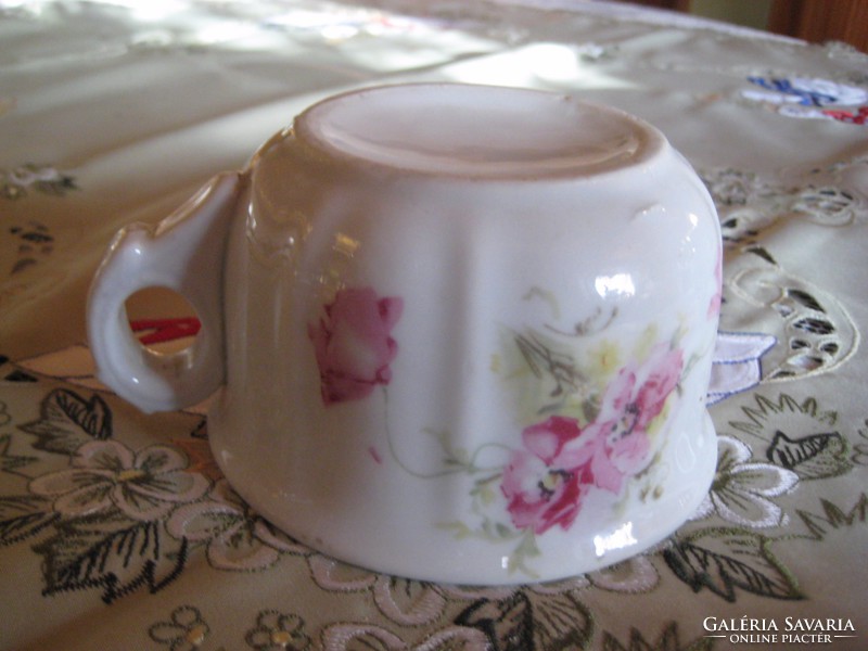 Austrian coma cup with pink flowers from the time of the monarchy 11.2 cm