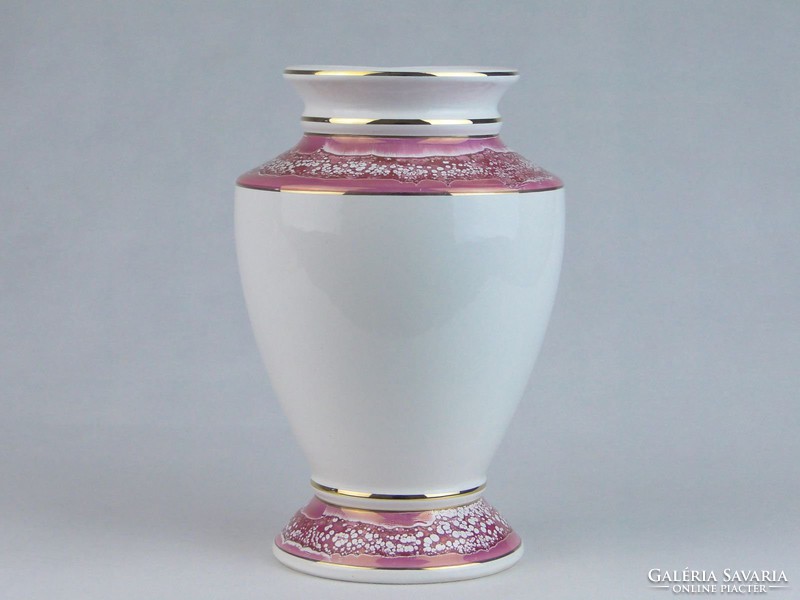 0J926 Hibátlan rózsaszín kerámia váza 21 cm
