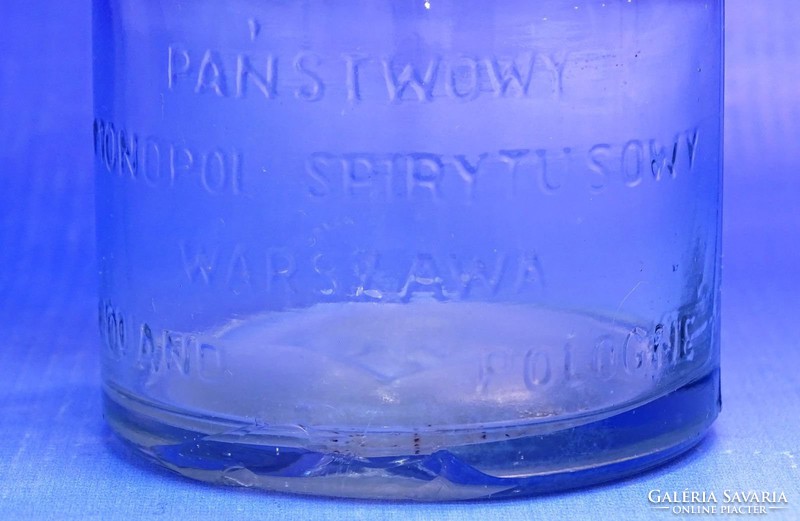 0J481 Régi feliratos lengyel üveg palack WARSZAWA