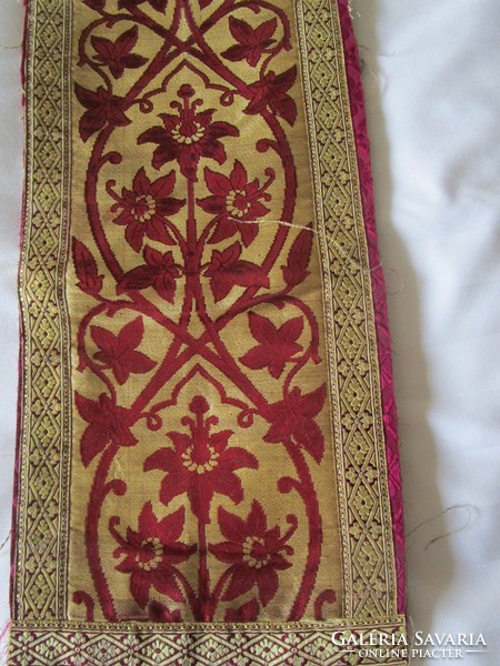 Art Nouveau embroidered woven demanding cross church textile