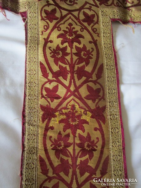 Art Nouveau embroidered woven demanding cross church textile