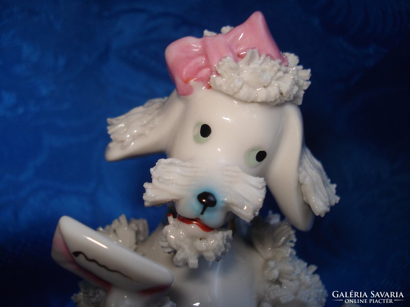 Japán porcelán spániel kutya figura