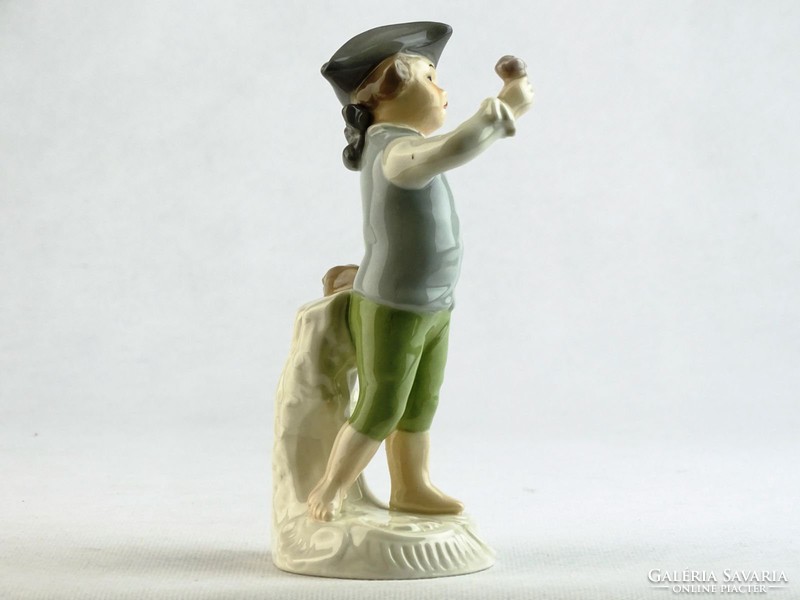 0K419 Jelzett GOEBEL porcelán fiú szobor 14 cm